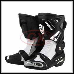 Black White probiker boots